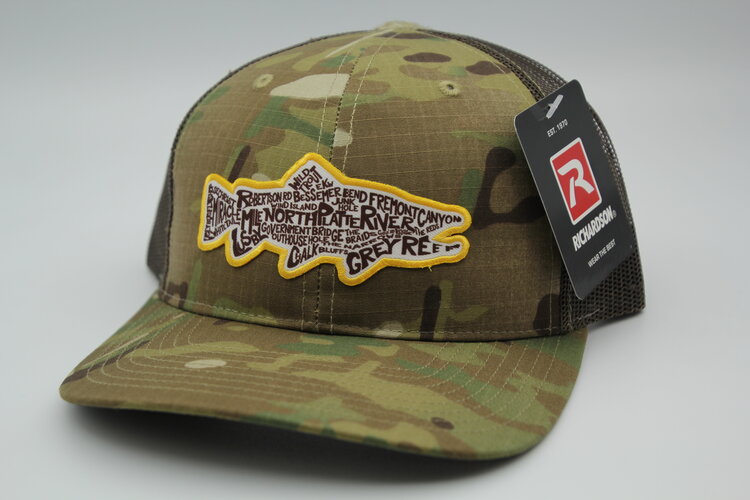 Ugly Bug Fly Shop RICHARDSON OUR RIVER TROUT PATCH HAT YELLOW LOGO