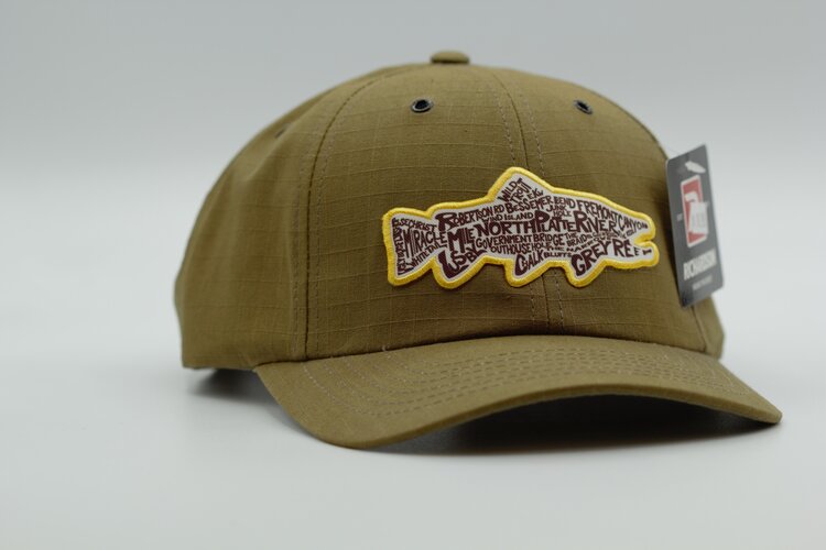 Ugly Bug Fly Shop RICHARDSON OUR RIVER TROUT PATCH HAT YELLOW LOGO