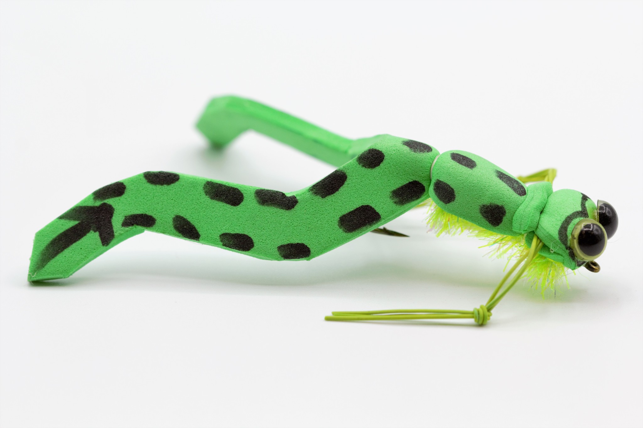 Tigofly 6 pcs/lot UV Green Surface Seaducer Frog Foam Head Popper