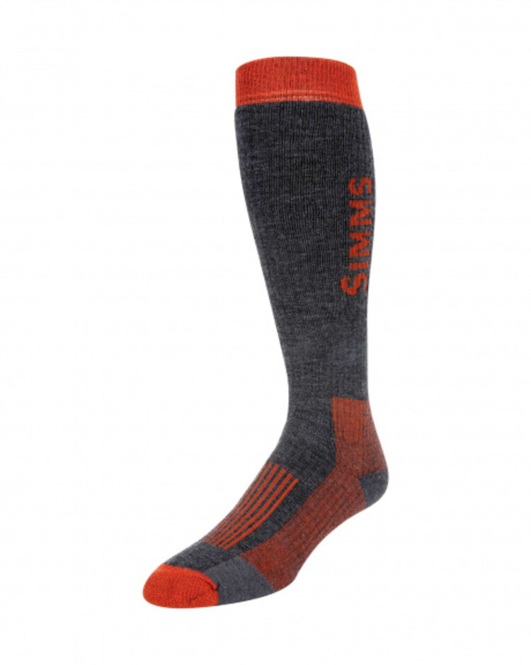 Simms Fishing Products SIMMS MEN'S MERINO MIDWEIGHT OTC SOCK CARBON