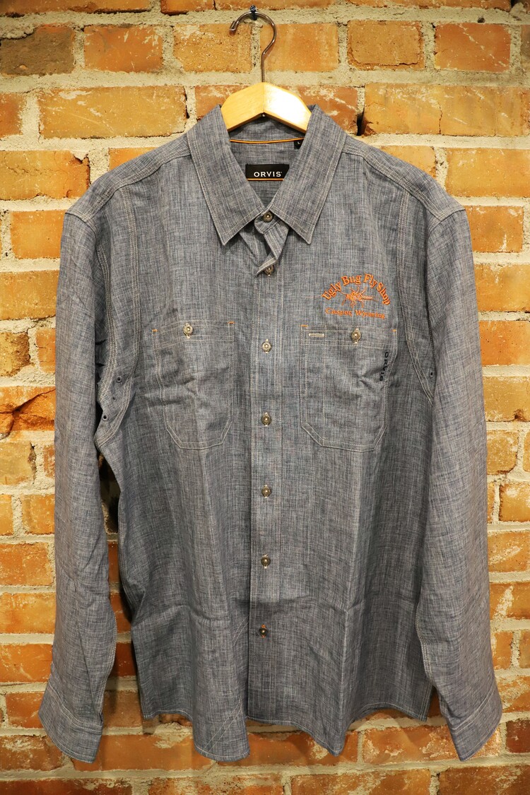Ugly Bug Fly Shop ORVIS TECH CHAMBRAY LS WORK SHIRT UGLY BUG LOGO