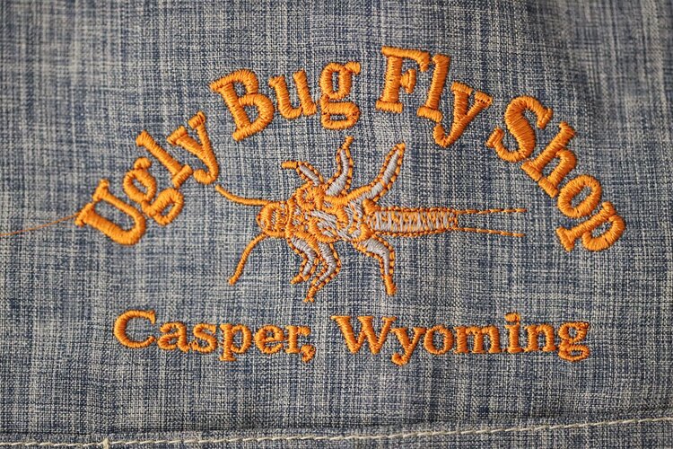 Ugly Bug Fly Shop ORVIS TECH CHAMBRAY LS WORK SHIRT UGLY BUG LOGO