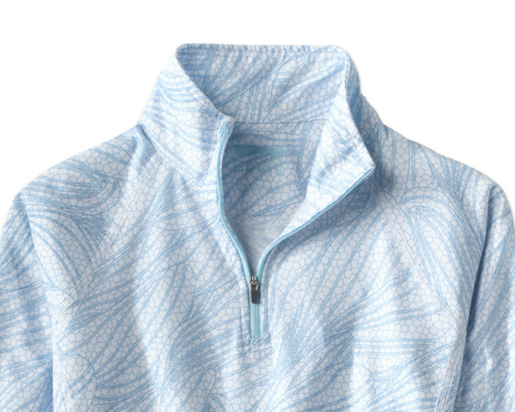 Orvis Company WOMEN'S PRINTED DRIRELEASE LONG-SLEEVED QUARTER-ZIP TEE