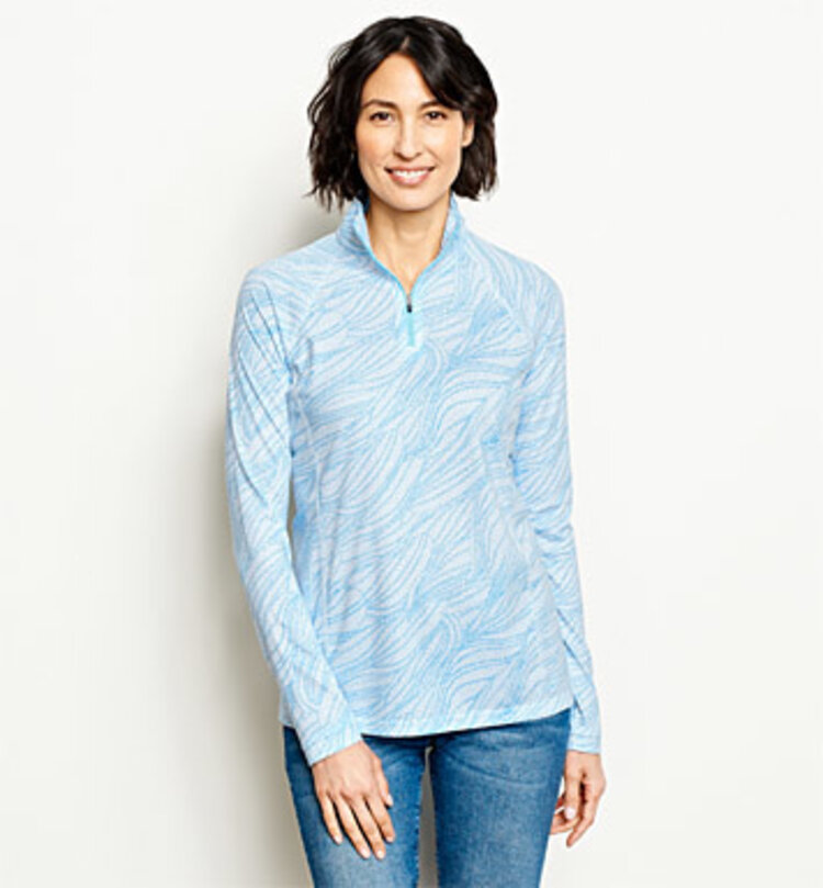 Orvis Company WOMEN'S PRINTED DRIRELEASE LONG-SLEEVED QUARTER-ZIP TEE