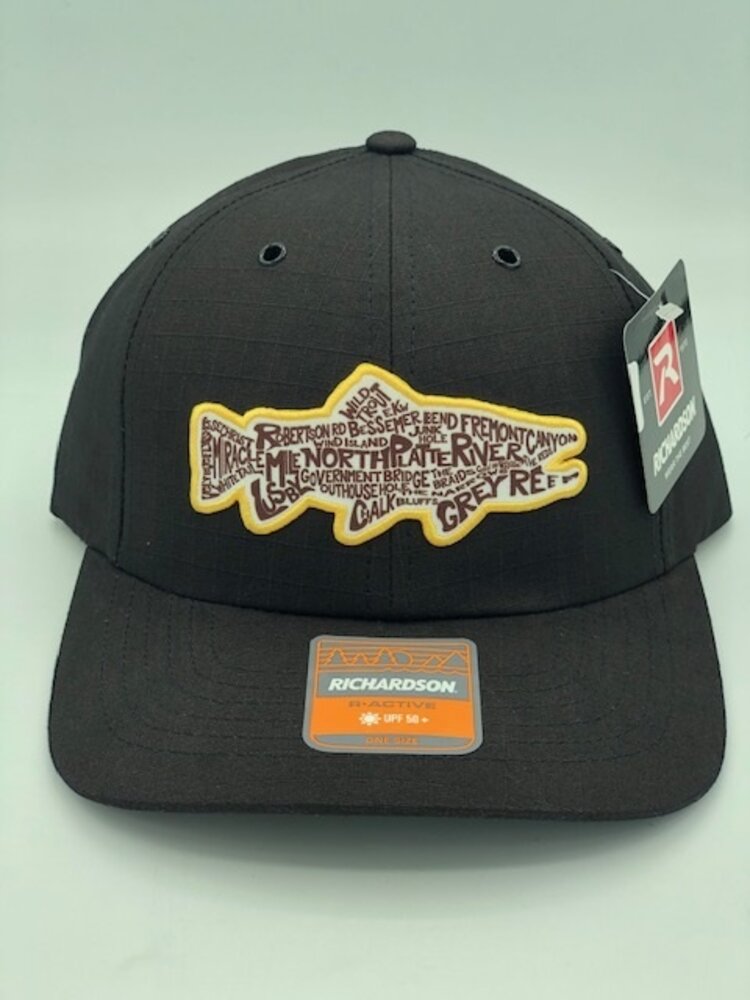 Ugly Bug Fly Shop RICHARDSON OUR RIVER TROUT PATCH HAT YELLOW LOGO