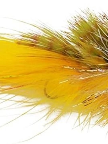 Galloup's Mini Bangtail T & A Streamer- olive/yellow