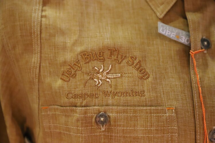 Ugly Bug Fly Shop ORVIS TECH CHAMBRAY LS WORK SHIRT UGLY BUG LOGO
