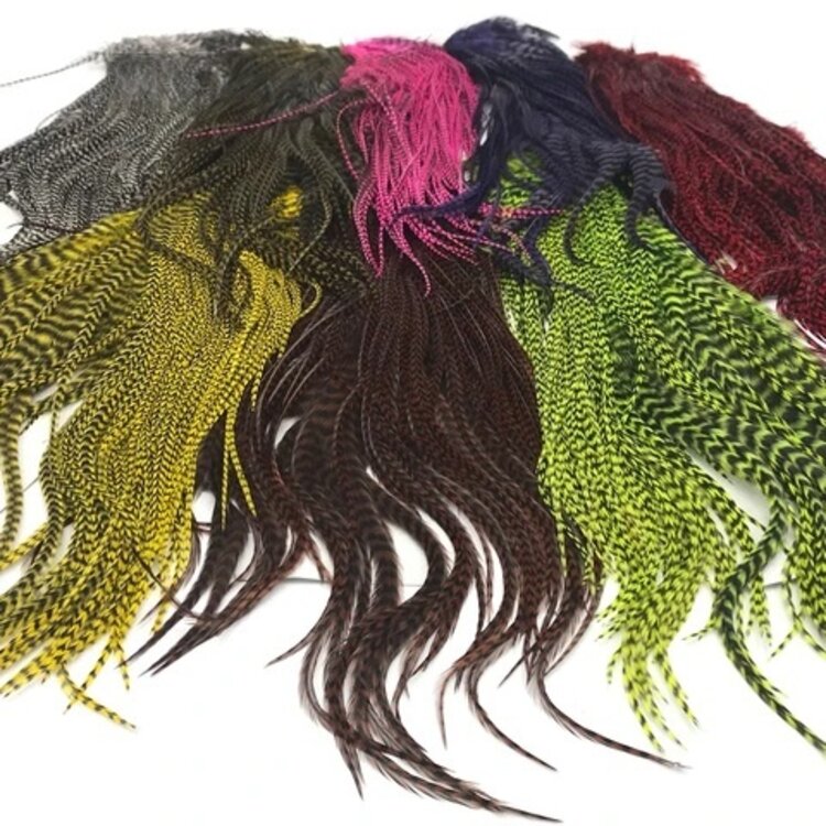 Hareline Dubbin HARELINE 4-6 INCH GRIZZLY VARIANT SADDLE HACKLE