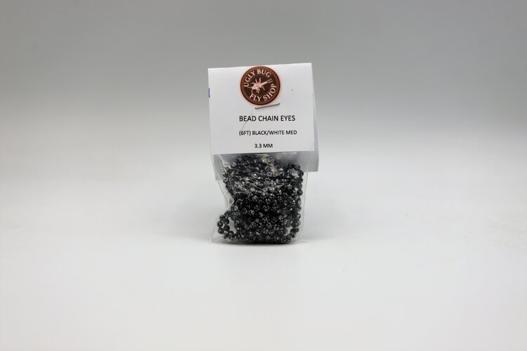 Ugly Bug Fly Shop BEAD CHAIN EYES (6FT) BLACK/WHITE MED