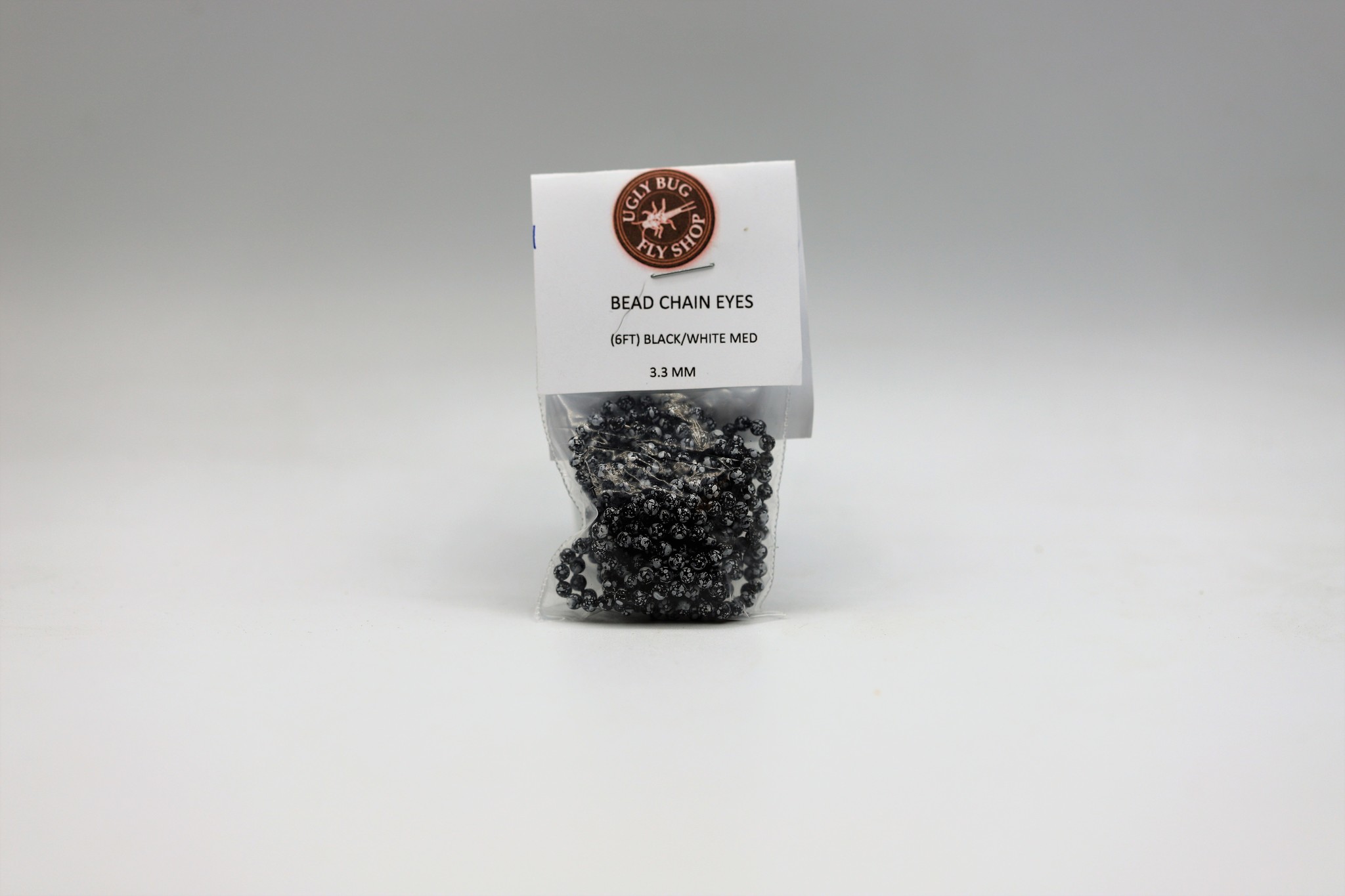 BEAD CHAIN EYES (6FT) BLACK/WHITE MED