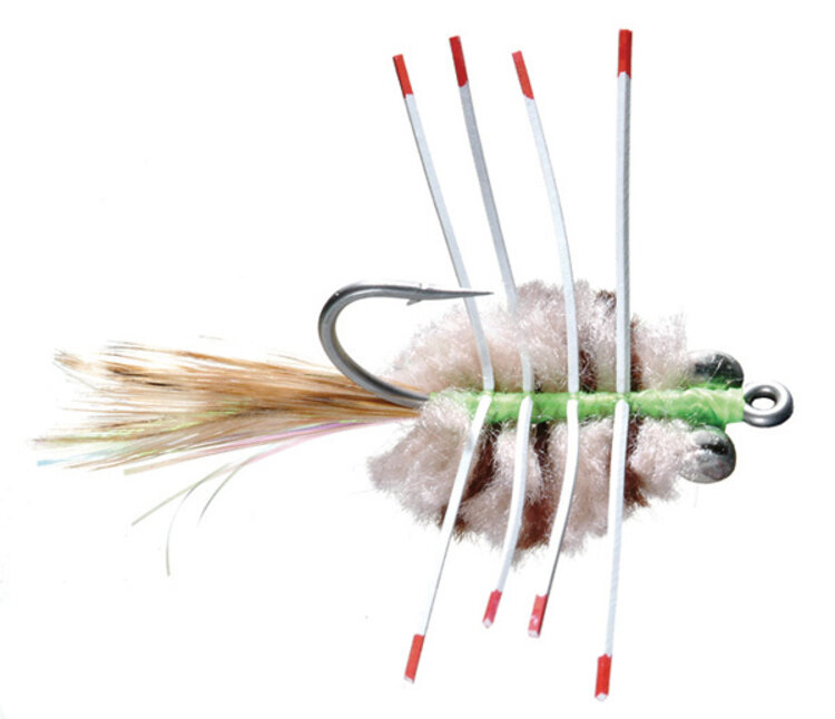 Dream Cast Fly Fishing PERMIT CRAB, DEL'S NP EYE TAN/BROWN #4