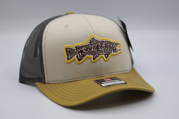 Ugly Bug Fly Shop RICHARDSON OUR RIVER TROUT PATCH HAT YELLOW LOGO