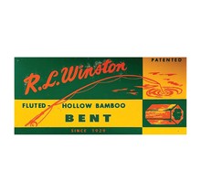 R.L. WINSTON BAMBOO BUMPER STICKER GREEN/YELLOW 8"