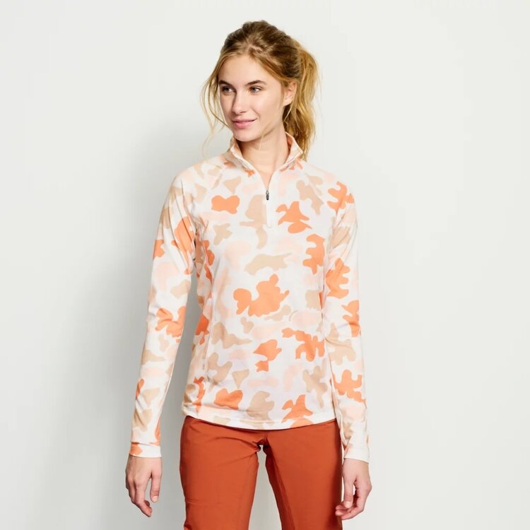 Orvis Company WOMEN'S PRINTED DRIRELEASE LONG-SLEEVED QUARTER-ZIP TEE