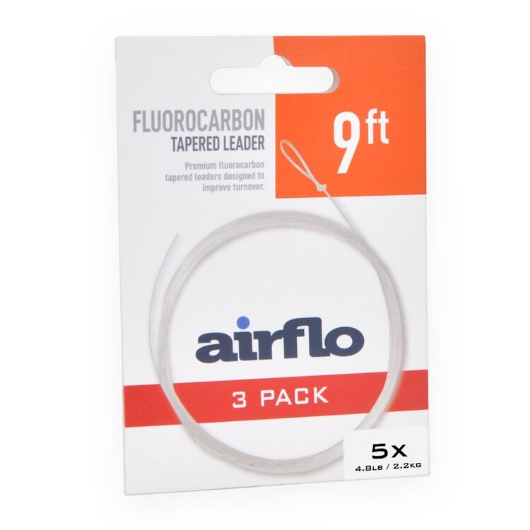 AIRFLO AIRFLO G5 FLUAIRFLO G5 FLUOROCARBON TAPERED LEADER 9FT 3 PACK