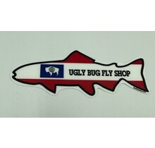 UGLY BUG WYOMING TROUT FLAG STICKER