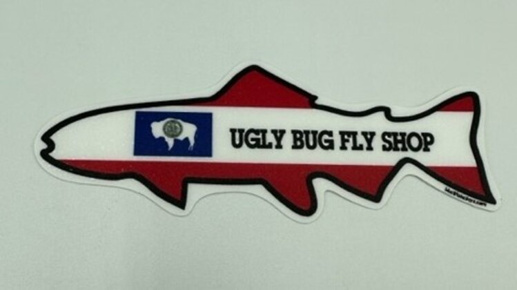 LAKESHIRTS UGLY BUG WYOMING TROUT FLAG STICKER