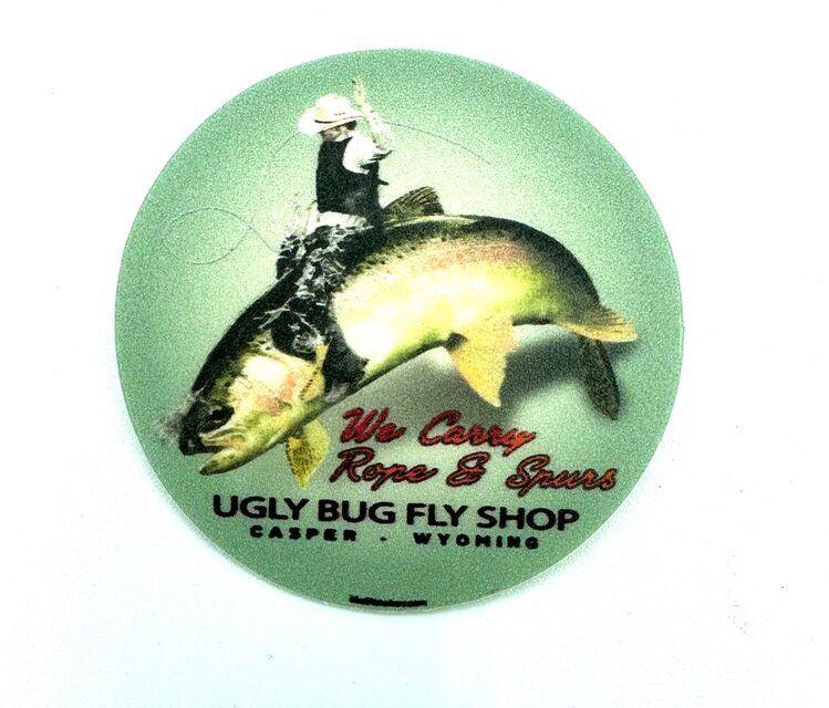 LAKESHIRTS UGLY BUG BUCKING TROUT STICKER