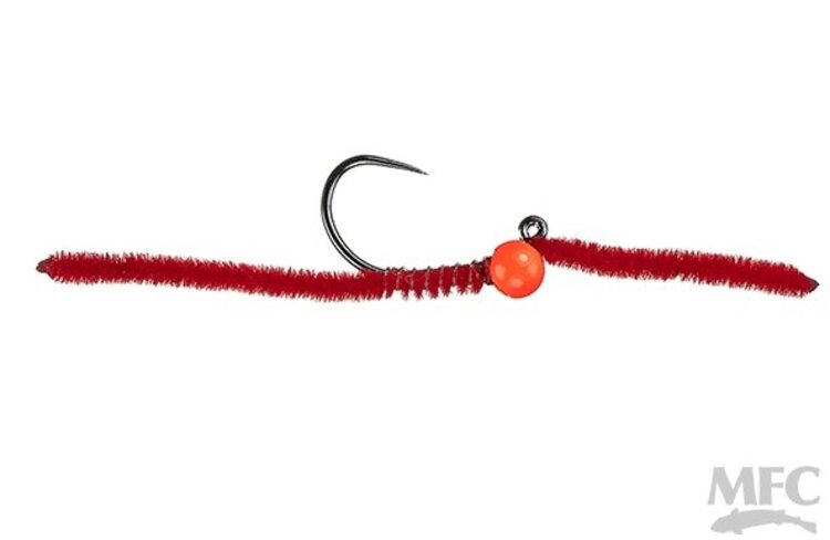 Montana Fly Company JIG SAN JUAN RED WITH HOT ORANGE BEAD #10