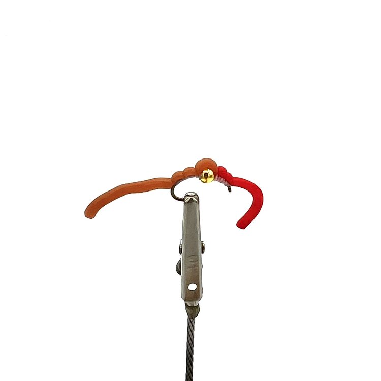Dream Cast Fly Fishing SQUIRMY WORM TWO-TONE TAN/RED GB #12