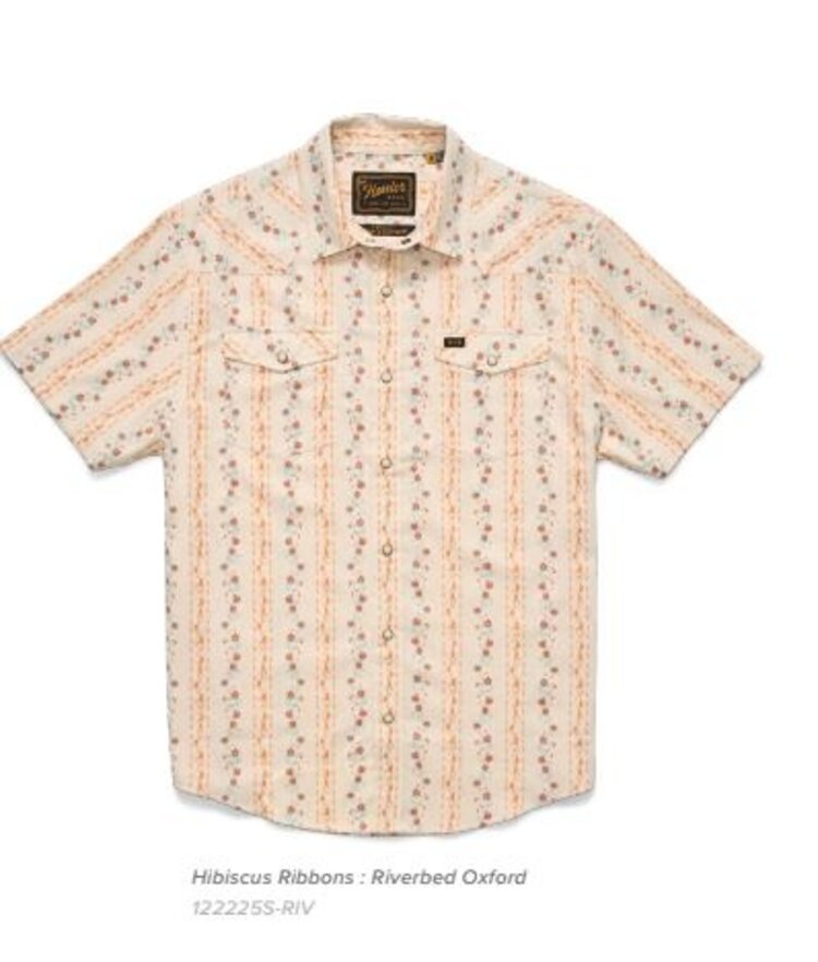 HOWLER BROS H BAR B SNAPSHIRT HIBISCUS RIBBONS RIVERBEND OXFORD