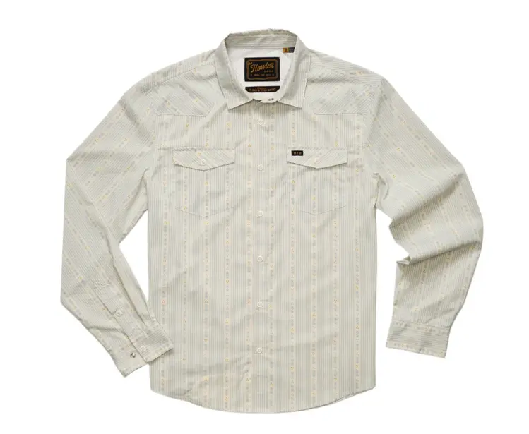 HOWLER BROS H BAR B TECH LONG SLEEVE MOSQUERO STRIPE- OFF WHITE