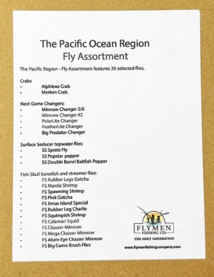 FLYMEN FISHING COMPANY FLY ASSORTMENT PACIFIC REGION