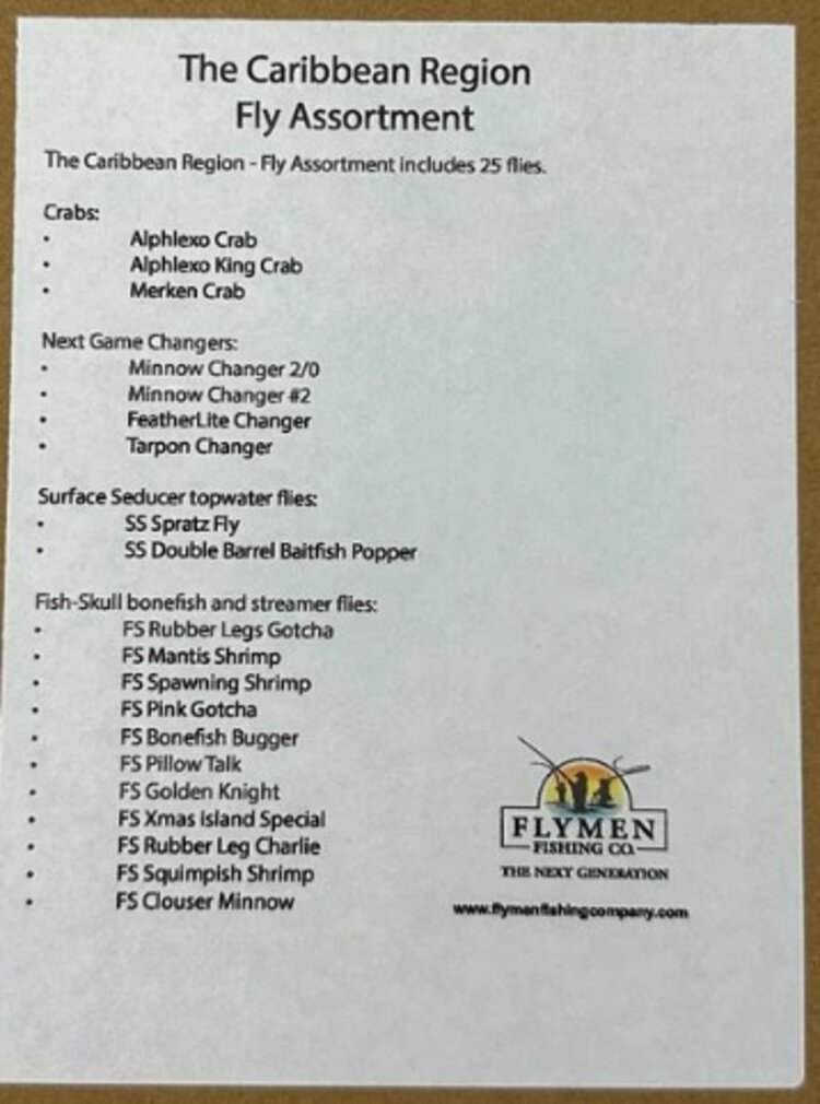 FLYMEN FISHING COMPANY FLY ASSORTMENT CARIBBEAN REGION