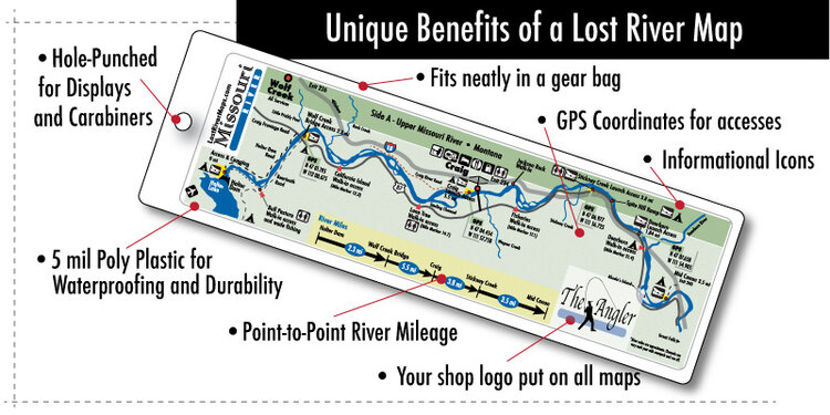 Yellowstone fly goods LOST RIVER MAPS- BIGHORN WIND RIVER