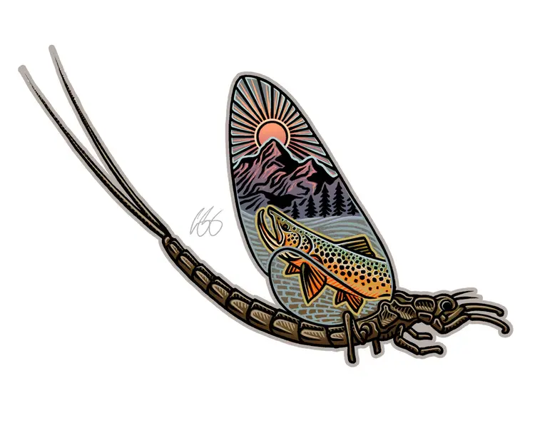 CASEY UNDERWOOD MAYFLY SCAPE STICKER