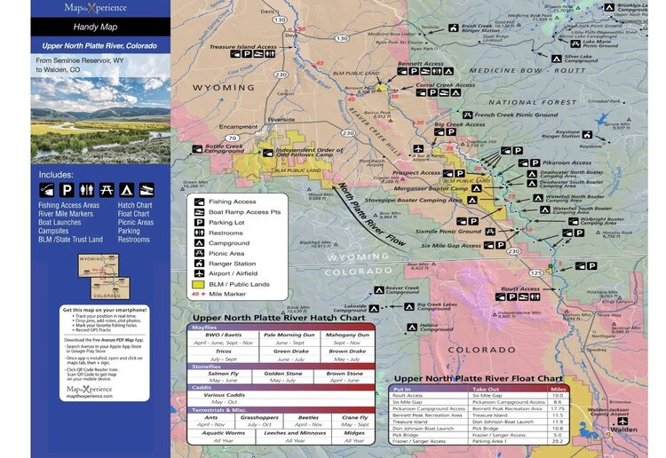 Map The Xperience UPPER NORTH PLATTE RIVER PAPER MAP