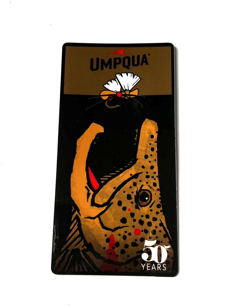 Umpqua Feather Merchants JAWS BROWN STICKER