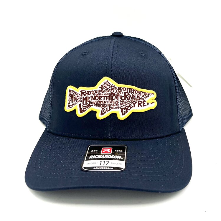 Ugly Bug Fly Shop RICHARDSON OUR RIVER TROUT PATCH HAT YELLOW LOGO