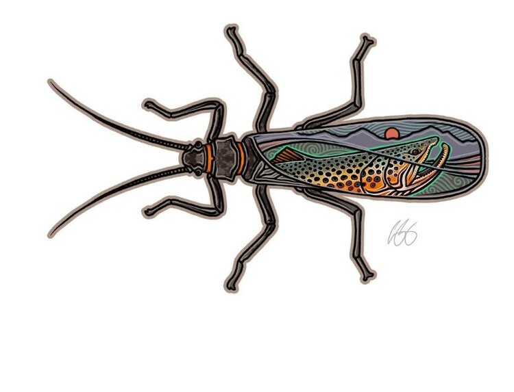 CASEY UNDERWOOD SALMONFLY SCAPE STICKER