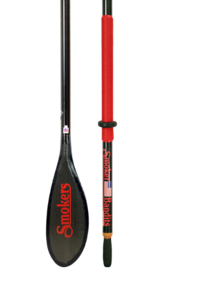 Sawyer Paddles & Oars SAWYER SMOKER BANDIT CARBON FIBER OAR SHOAL CUT BLADE 9' RED ROPE