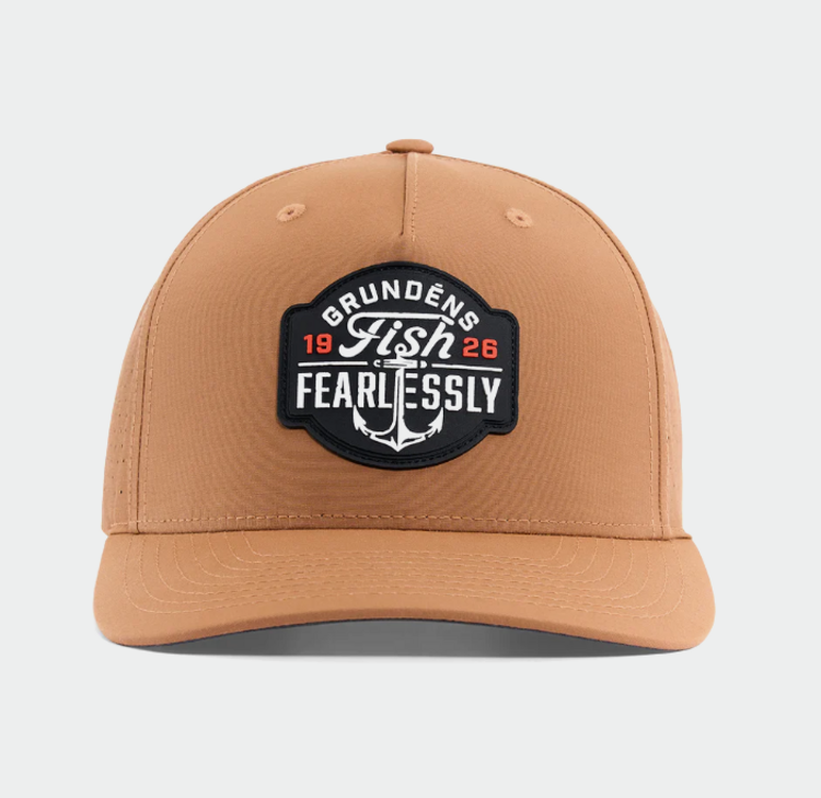 grundens FISH FEARLESSLY VENTED HAT LODEN