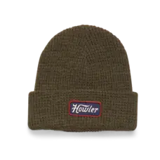 HOWLER BROS HAWKEYE BEANIE: HOWLER SCRIPT- OLIVE HEATHER