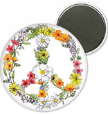 SF Mercantile Floral Peace Sign Magnet, 2.25" Round