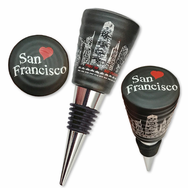 SF Night Skyline Bottle Stopper