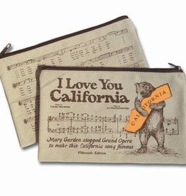 CA Bear Canvas Zipper Pouch