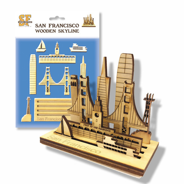 Wooden Laser Cut SF Skyline Model / Puzzle, 9 pc set