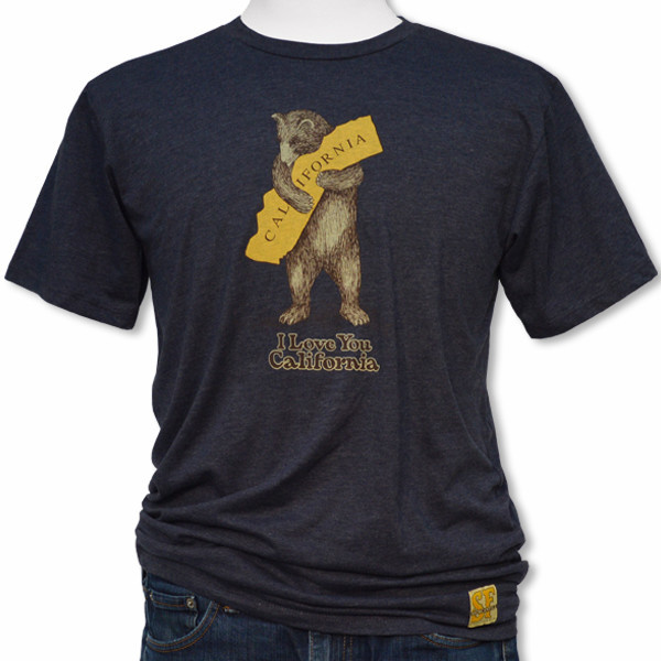 Vintage CA Bear Hug Tee, Heather Navy