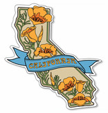 CA State w/ Poppies Vinyl Sticker