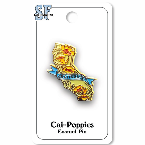 CA State w/ Poppies Enamel Pin