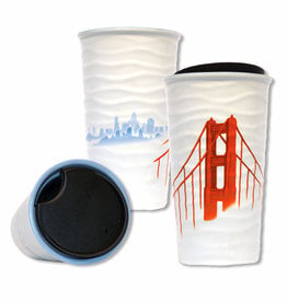 DISC - 50% Off was $16.95 - SF Fog Double Wall Ceramic Travel Mug