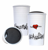 Heart in SF Double Wall Ceramic Travel Mug (50% off, was $16.95)