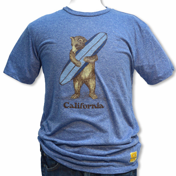 Men's Vintage Surf Bear Tee, Blue