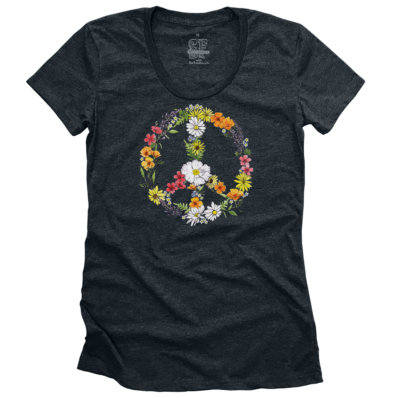 SF Mercantile Women's Floral Peace Sign Tee