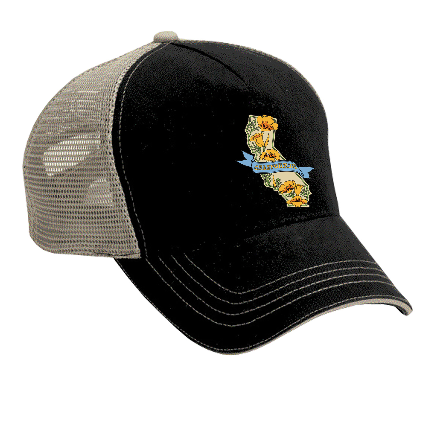 SF Mercantile CA State with Poppies Trucker Hat