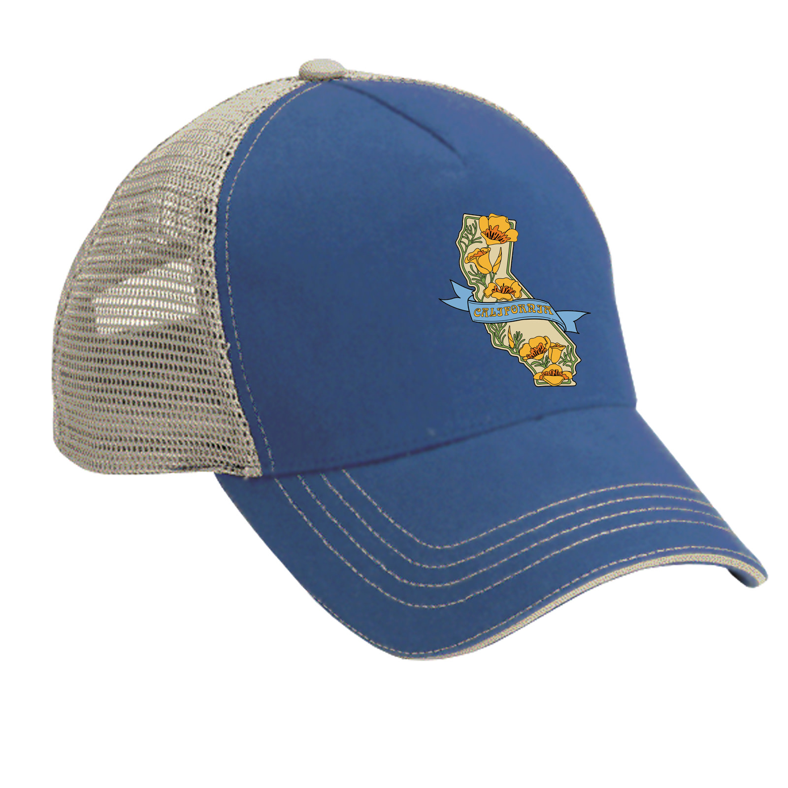 SF Mercantile CA State with Poppies Trucker Hat